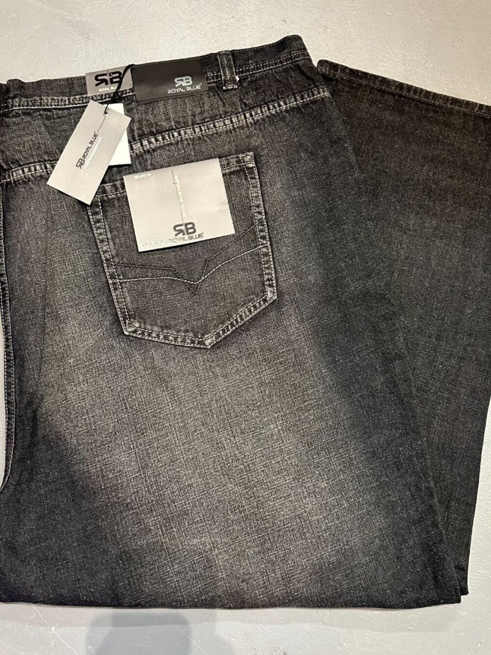 Royal Blue Brand Denim Jeans Men Size 62 x 32 Relaxed Fit Big & Tall New